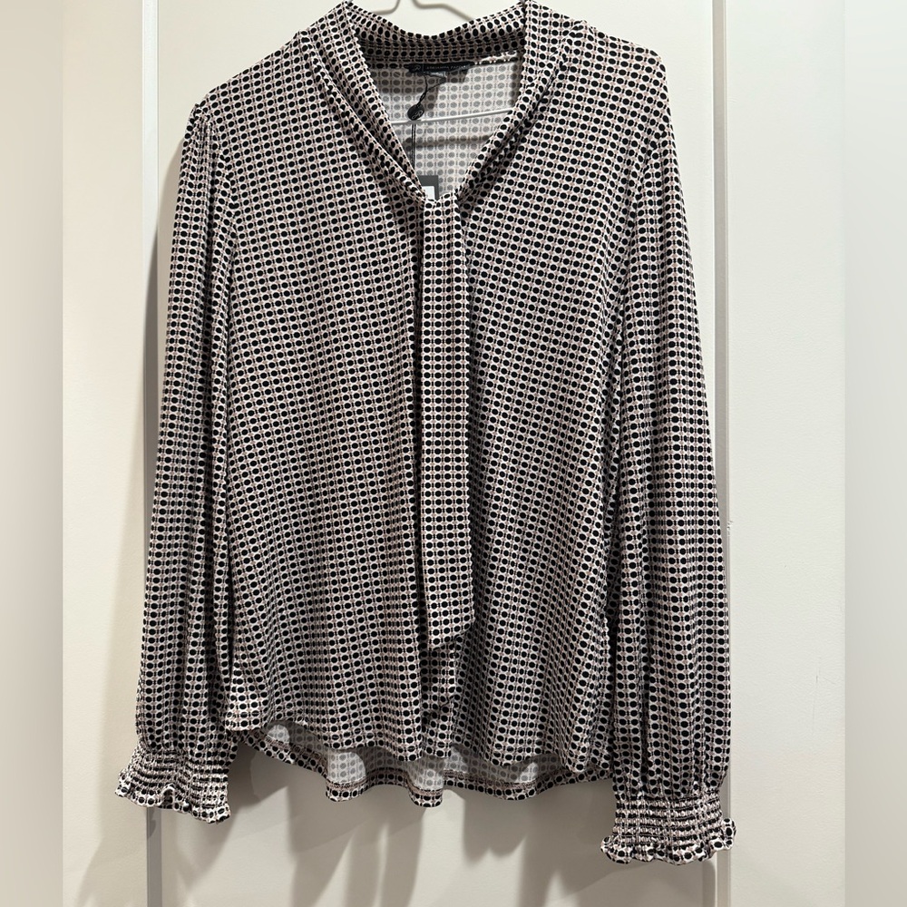 Adrianna Papell Black and White Checkered Women's‎ Top Size L